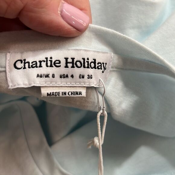 Charlie Holiday Baby Blue Corona Del Mar beach club everyday tee size 4 NWT - Picture 12 of 14